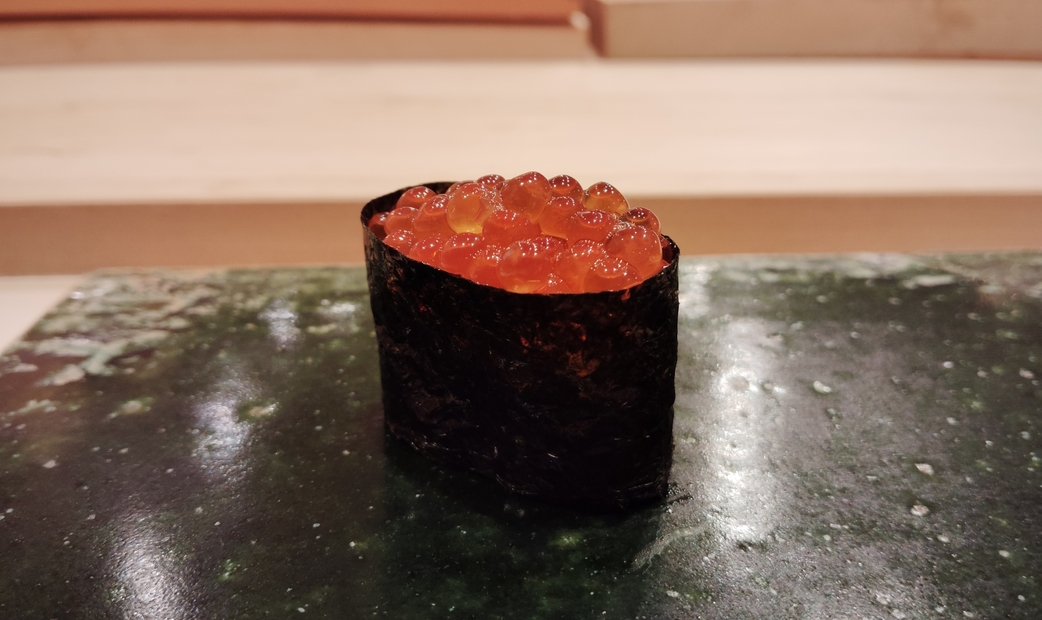 Ikura Gunkan at an Upscale Sushi Restaurant
